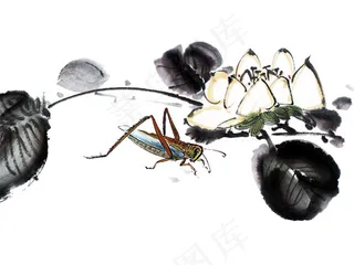 蟋蟀水墨画