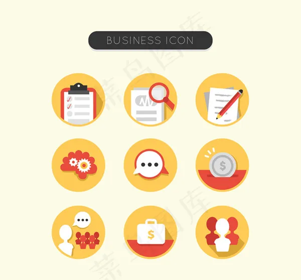 圆形商务图标,免抠元素,背景元素ai矢量模版下载