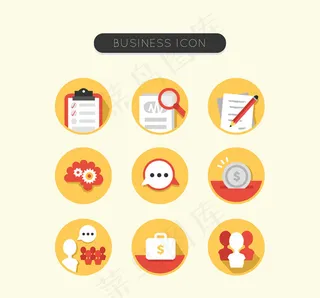 圆形商务图标,免抠元素,背景元素