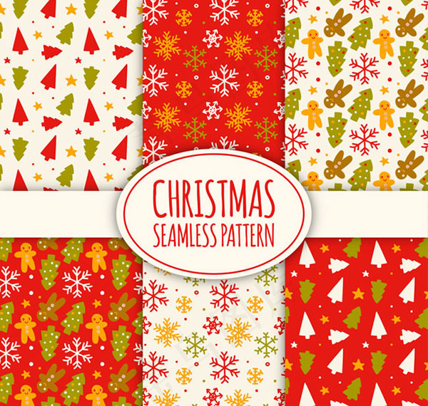 圣诞元素无缝背景