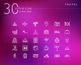 时尚旅游图标,免抠元素