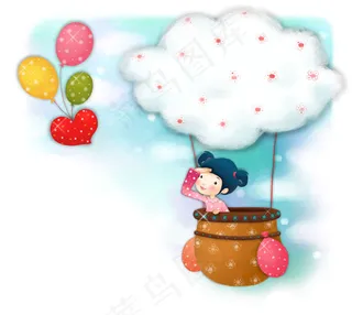 热气球上的女孩