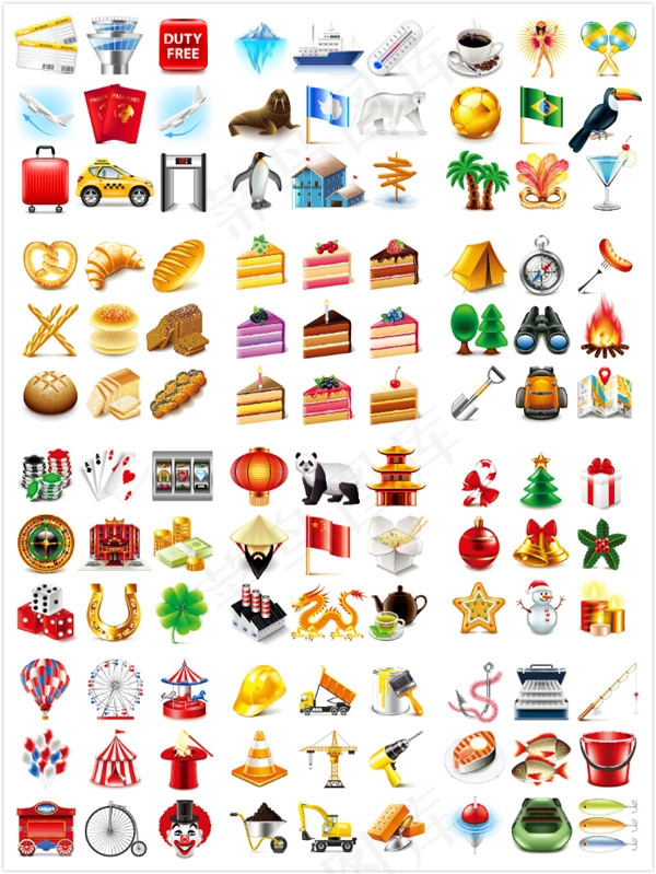 生活百科图标,免抠元素