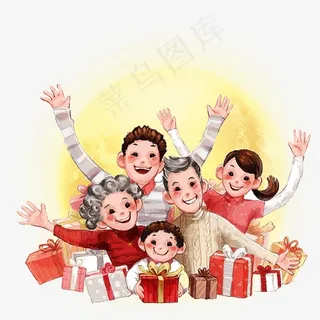 中秋圆月家人团圆