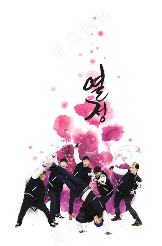 水墨背景潮流男