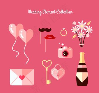 粉色婚礼元素