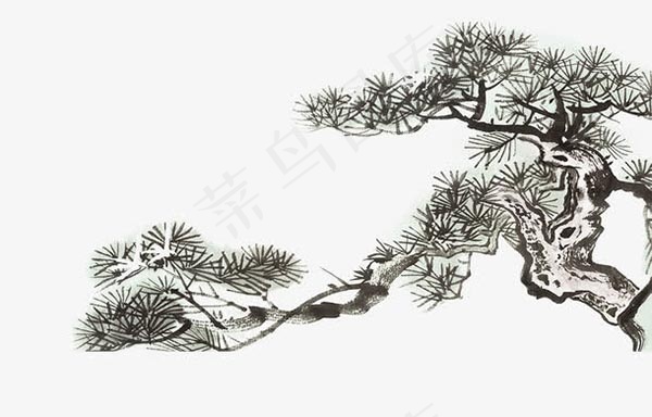 迎客松水墨画