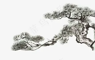 迎客松水墨画