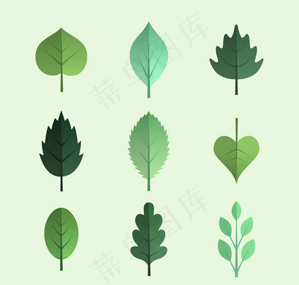 绿色树叶矢量