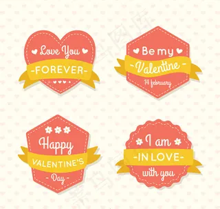 情人节丝带标签