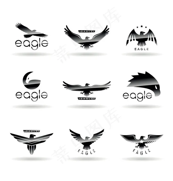 黑色猎鹰logoeps,ai矢量模版下载