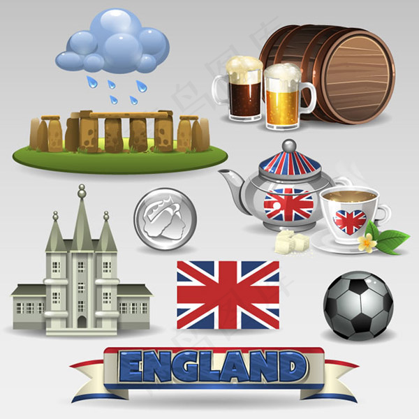 英国元素矢量eps,ai矢量模版下载