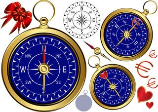 金色指南针矢量