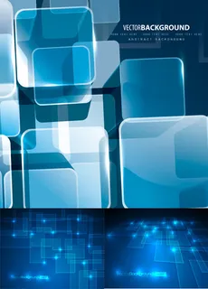 蓝色科技背景,背景元素