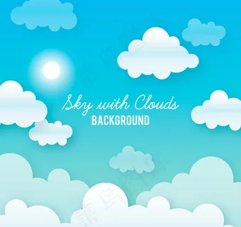 太阳和云朵风景