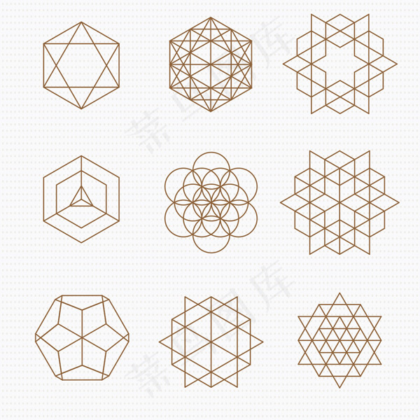 棕色线条几何图案