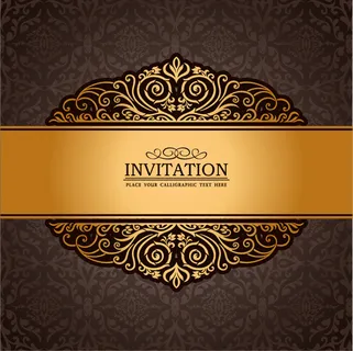 华丽金色邀请卡