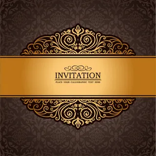 华丽金色邀请卡