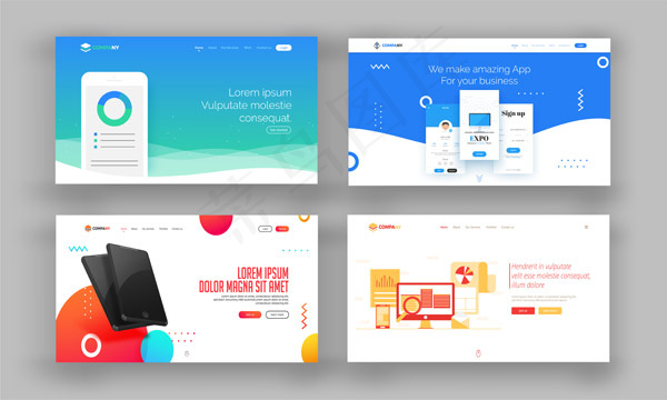 网站登陆页面eps,ai矢量模版下载