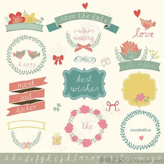 婚庆情人节图标,免抠元素