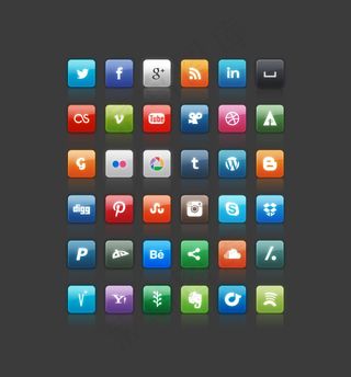 社交图标汇总,免抠元素