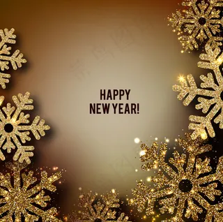金色新年雪花