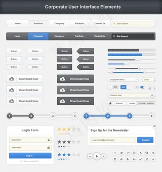 WebUI图标元素,免抠元素
