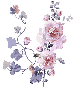 手绘花卉psd-11(5140X5906(DPI:300))psd模版下载
