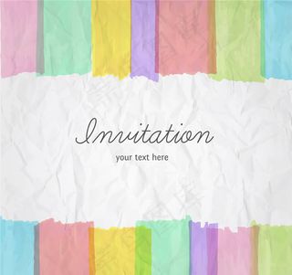 条纹邀请卡矢量