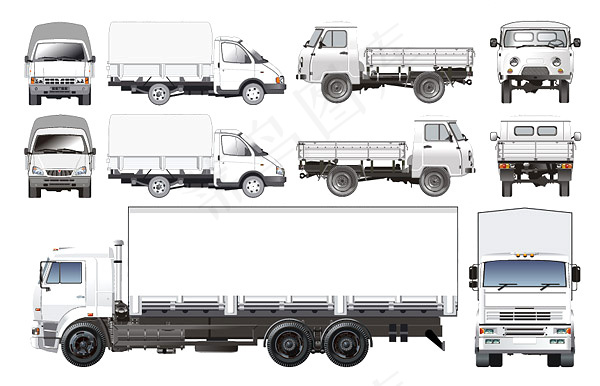 多款货车矢量eps,ai矢量模版下载