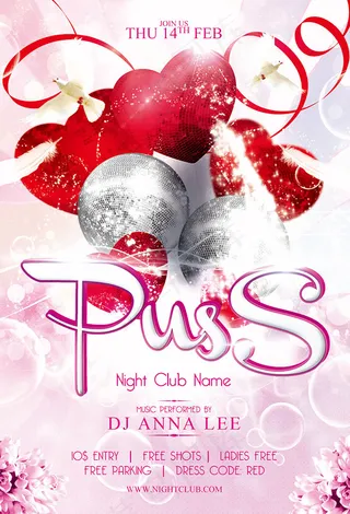 夜店情人节海报