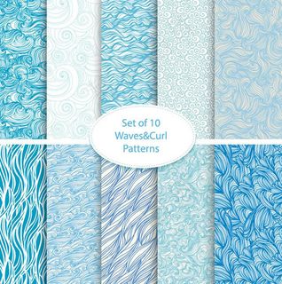 海浪花纹无缝背景