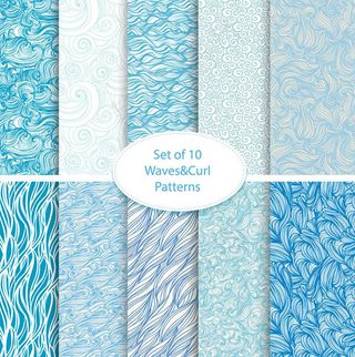 海浪花纹无缝背景