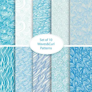 海浪花纹无缝背景