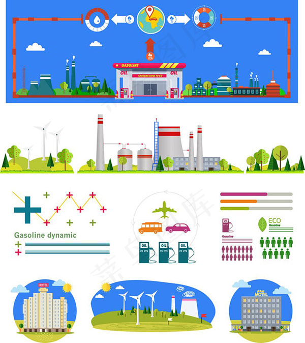 环保信息商务矢量,背景元素