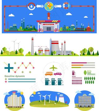 环保信息商务矢量,背景元素