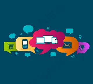 数码商务语言泡,背景元素