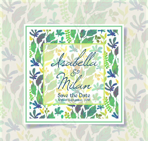 婚礼邀请卡矢量