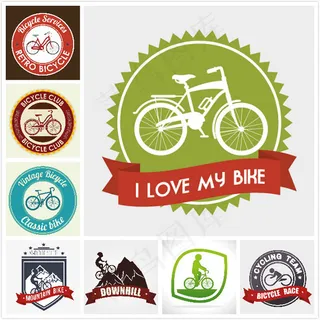 自行车标签矢量,免抠元素
