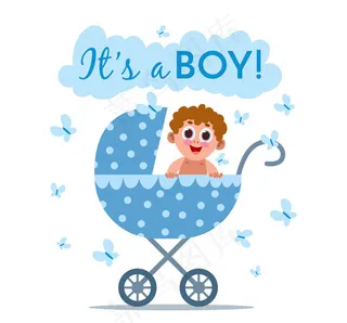 婴儿车里的男婴