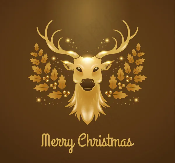 矢量驯鹿圣诞eps,ai矢量模版下载