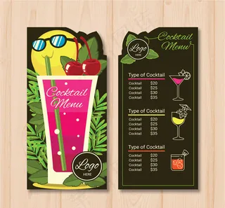 太阳鸡尾酒酒水单