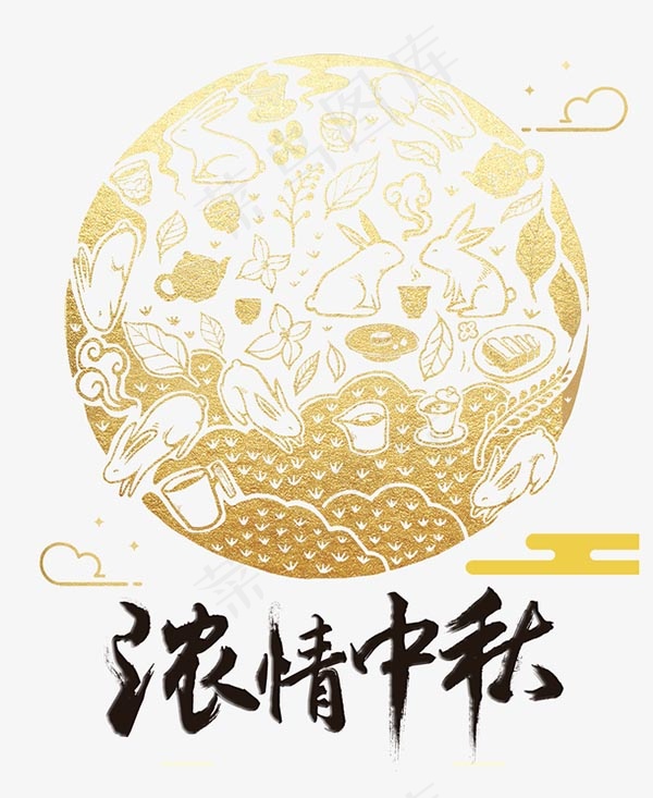 浓情中秋剪纸月亮