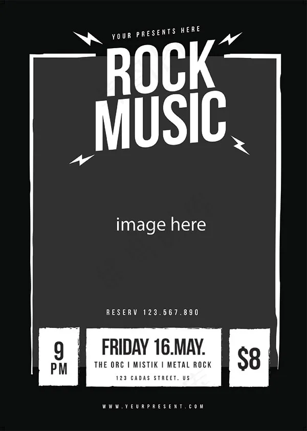 夜店摇滚音乐海报psd模版下载