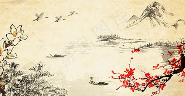 古典山水画背景 古典山水画背景