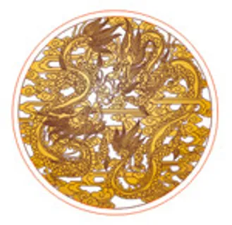 矢量圆形双龙戏珠