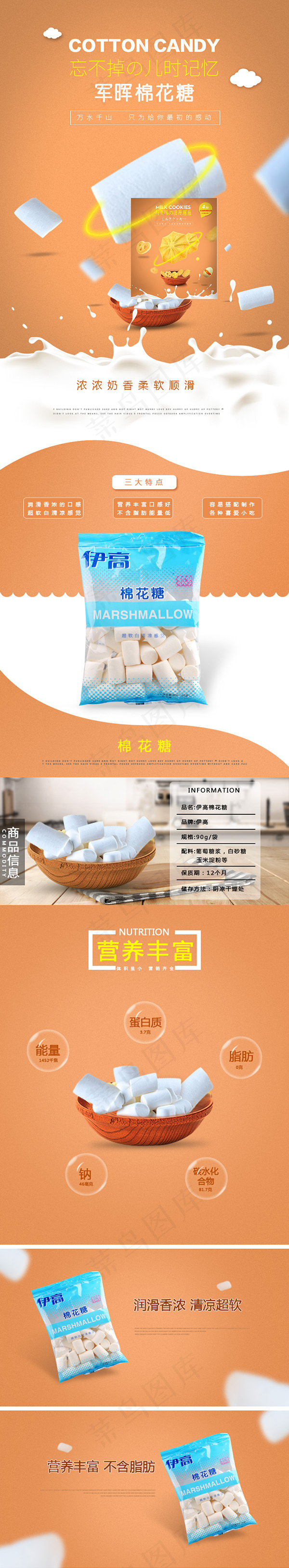 淘宝棉花糖详情页psd模版下载