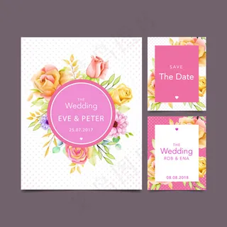花卉婚礼邀请卡
