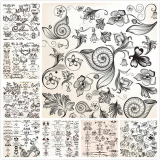 欧式复古花纹花边,背景元素