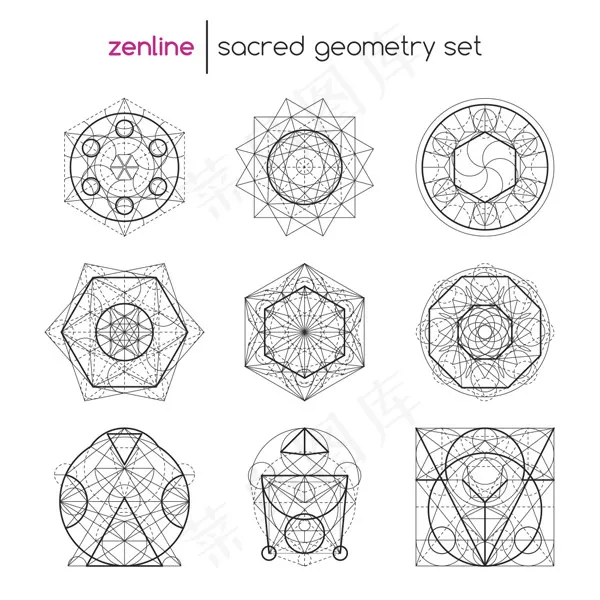 线性几何图形eps,ai矢量模版下载